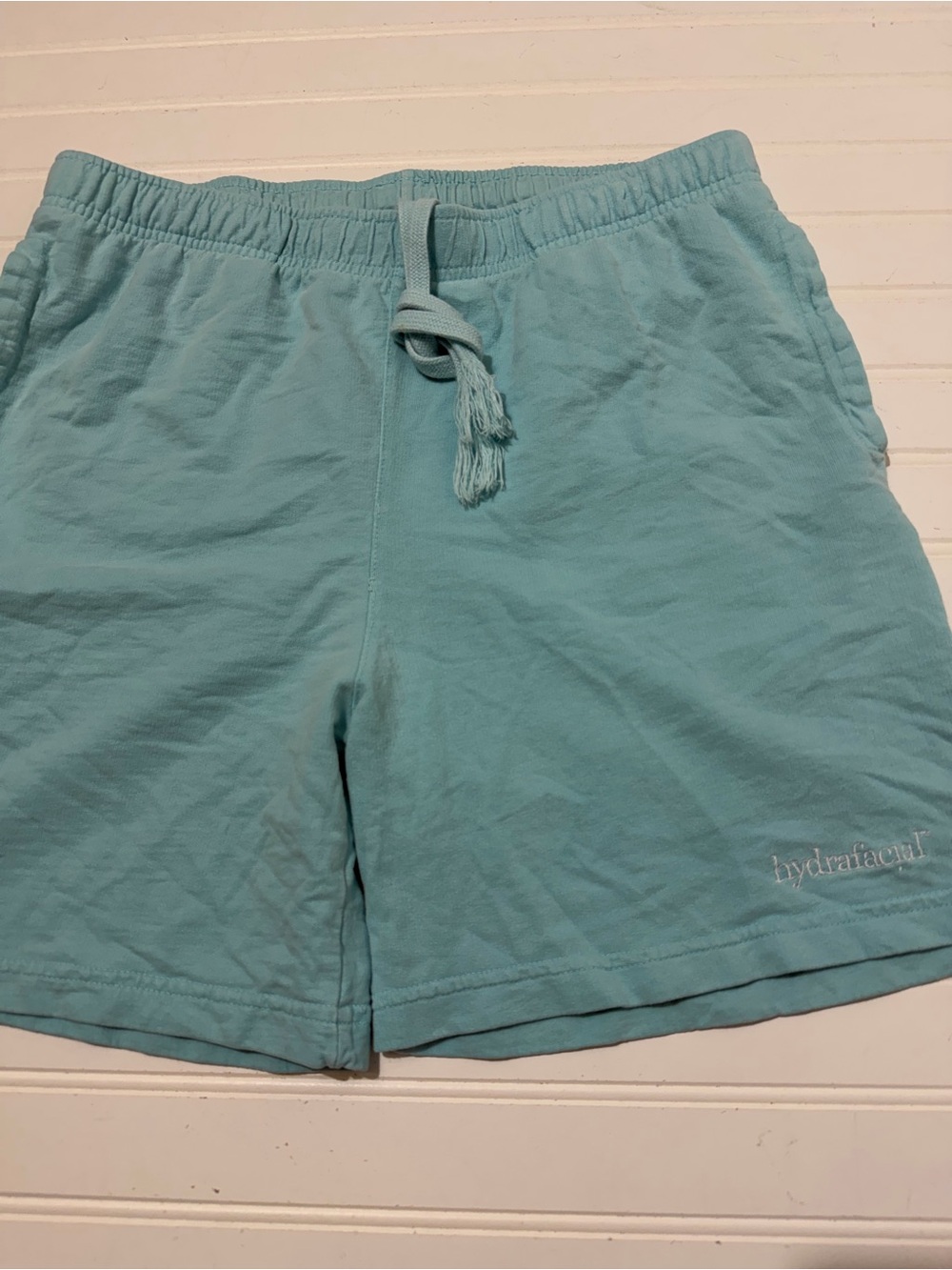 Hydrafacial Logo Embroidered Lounge Shorts Large Teal Blue - Read Description